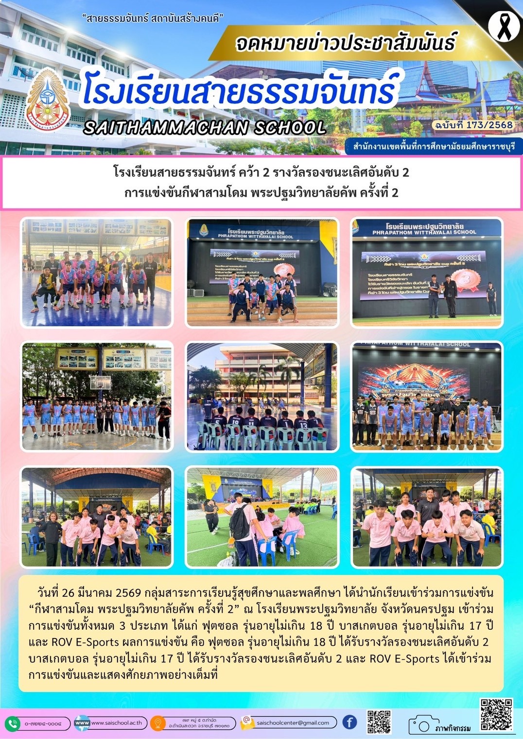 การแข่งขันกีฬาสามโดม พระปฐมวิทยาลัยคัพ ครั้งที่ 2